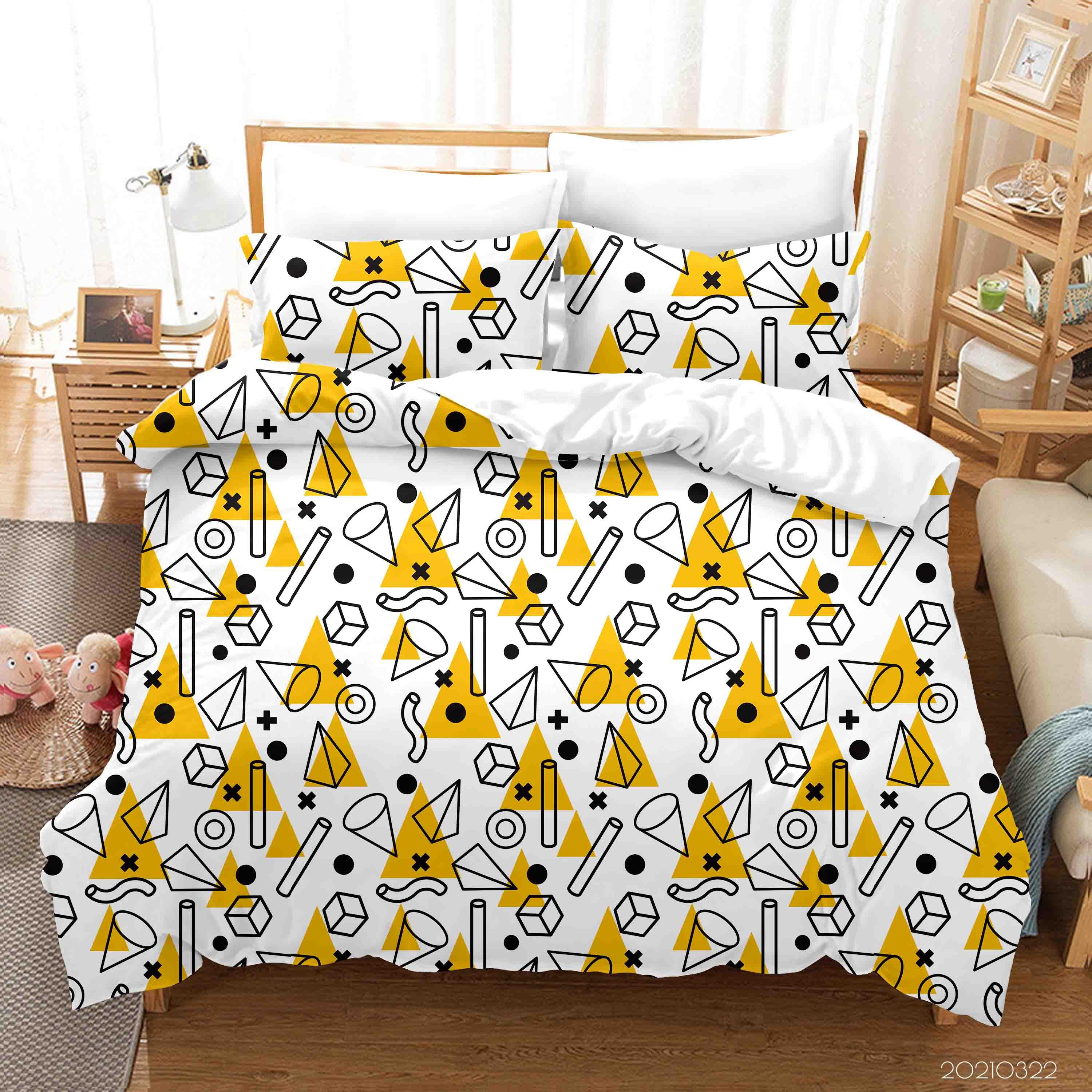 3D Abstract Geometric Pattern Quilt Cover Set Bedding Set Duvet Cover Pillowcases 116- Jess Art Decoration