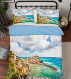 3D Blue Sea Seaside Scenery Quilt Cover Set Bedding Set Pillowcases  34- Jess Art Decoration