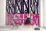 3D Abstract Logo Graffiti Wall Mural Wallpaper B103- Jess Art Decoration