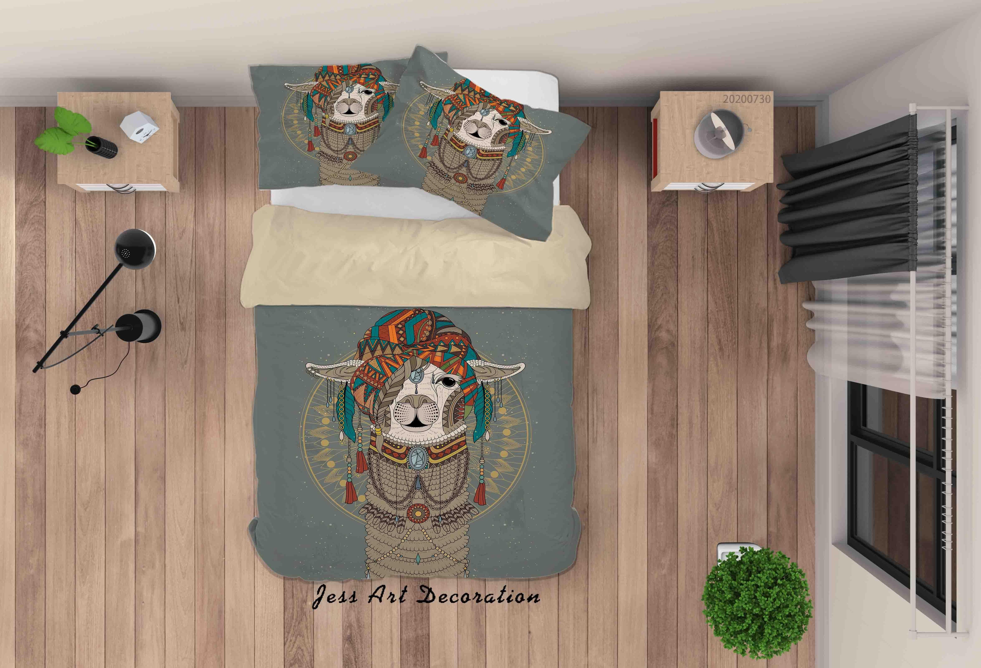 3D Indian Decoration Alpaca Quilt Cover Set Bedding Set Duvet Cover Pillowcases LXL 72- Jess Art Decoration