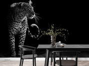 3D Animal Leopard Black Wall Mural Wallpaper LQH 780- Jess Art Decoration