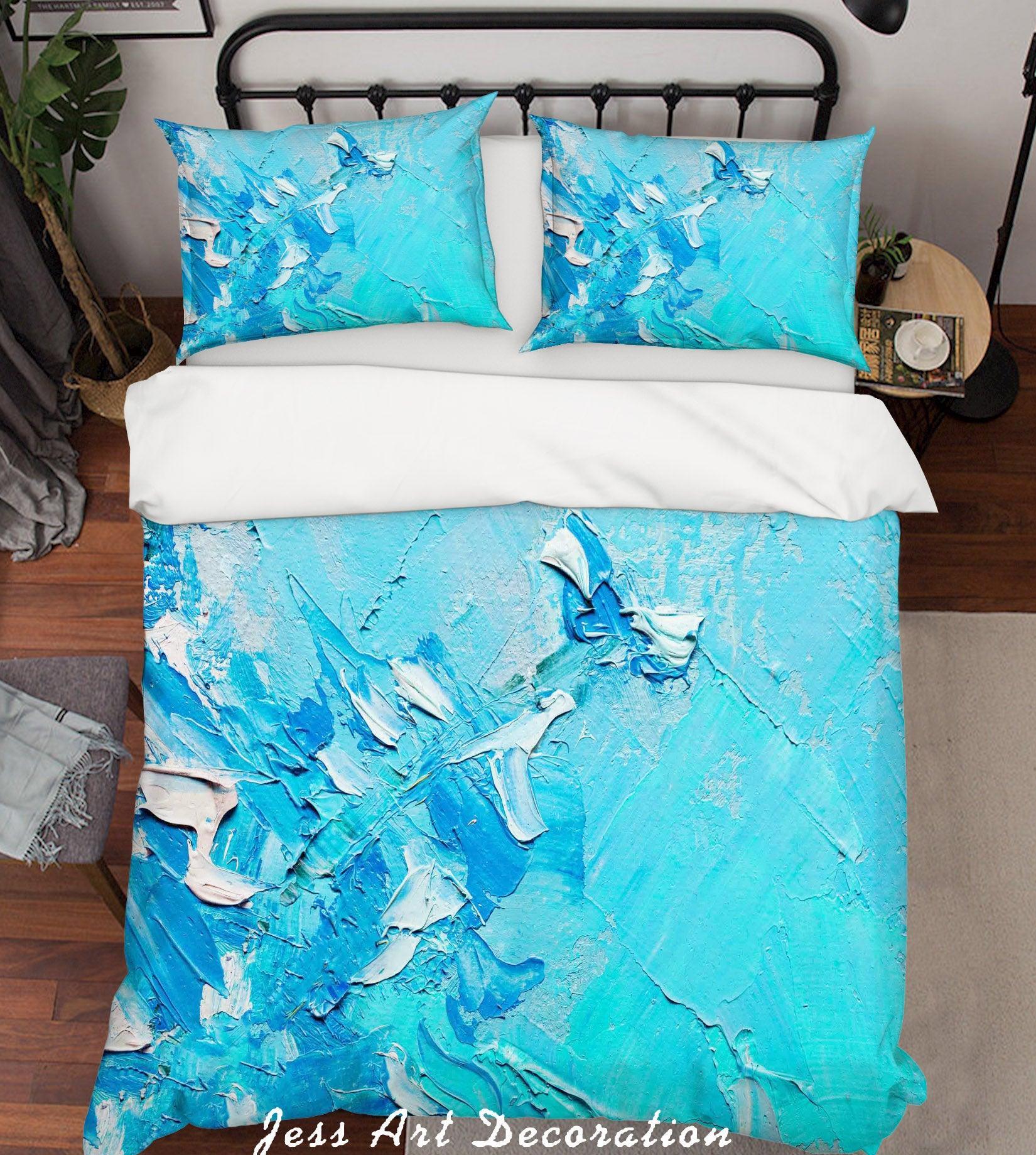 3D Blue Abstract Old Oil Painting Quilt Cover Set Bedding Set Pillowcasesn 48- Jess Art Decoration