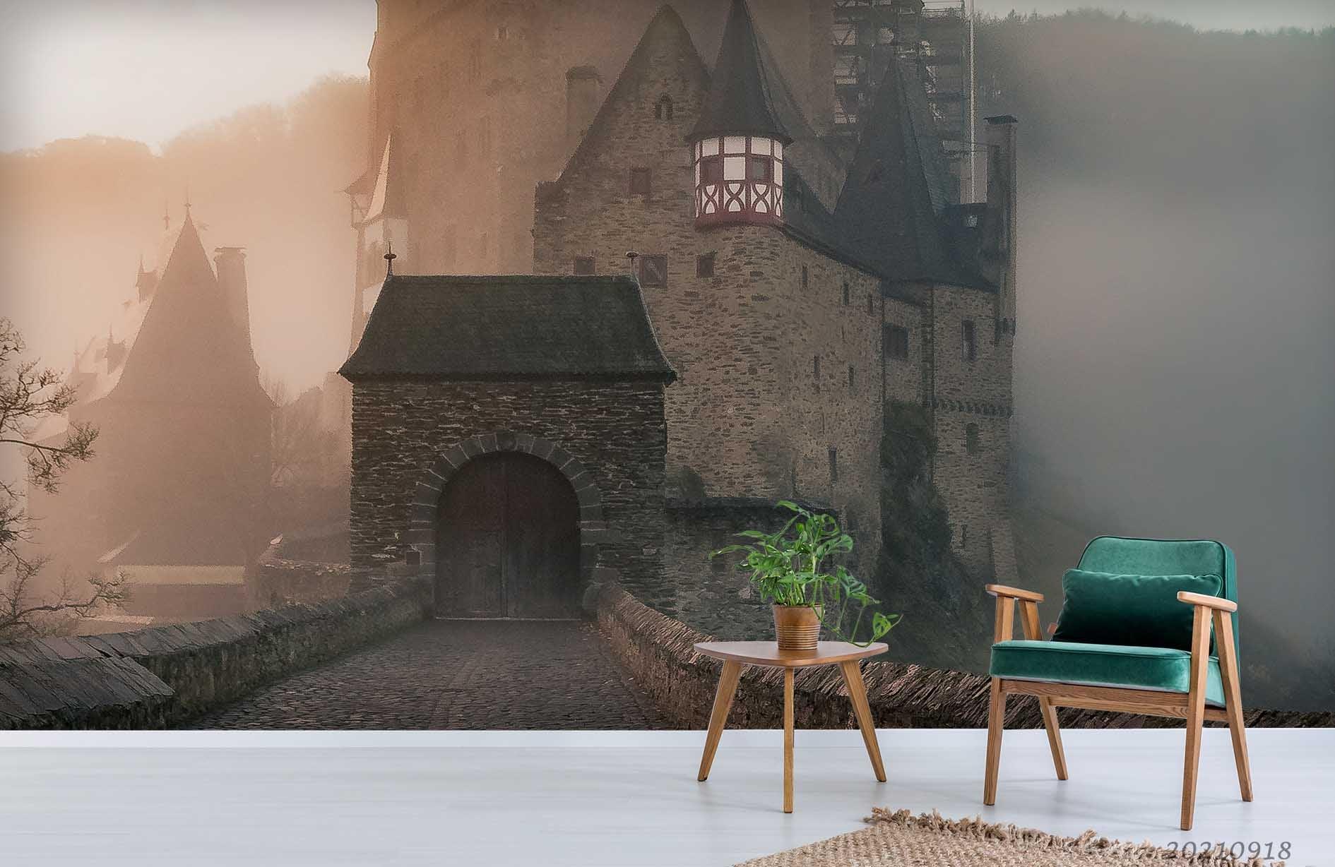 3D Castle Building Landscape Wall Mural Wallpaper LQH 589- Jess Art Decoration