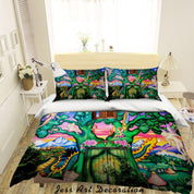 3D Abstract Colored Street Graffiti Quilt Cover Set Bedding Set Duvet Cover Pillowcases 178- Jess Art Decoration
