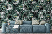 3D Leaves Geometric Stripes Wall Mural Wallpaper 144- Jess Art Decoration