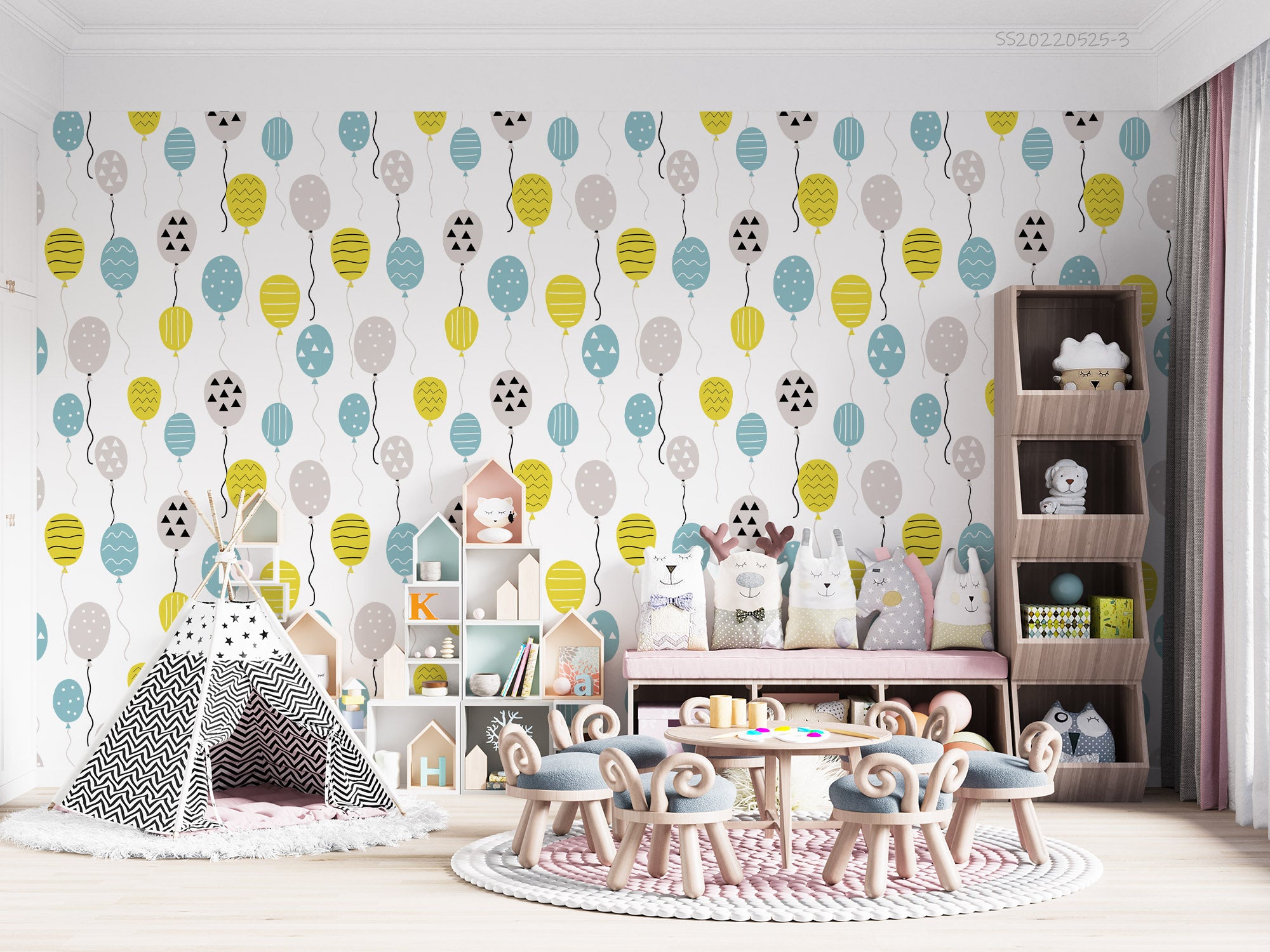 3D Colorful Balloons White Background Wall Mural Wallpaper GD 363- Jess Art Decoration