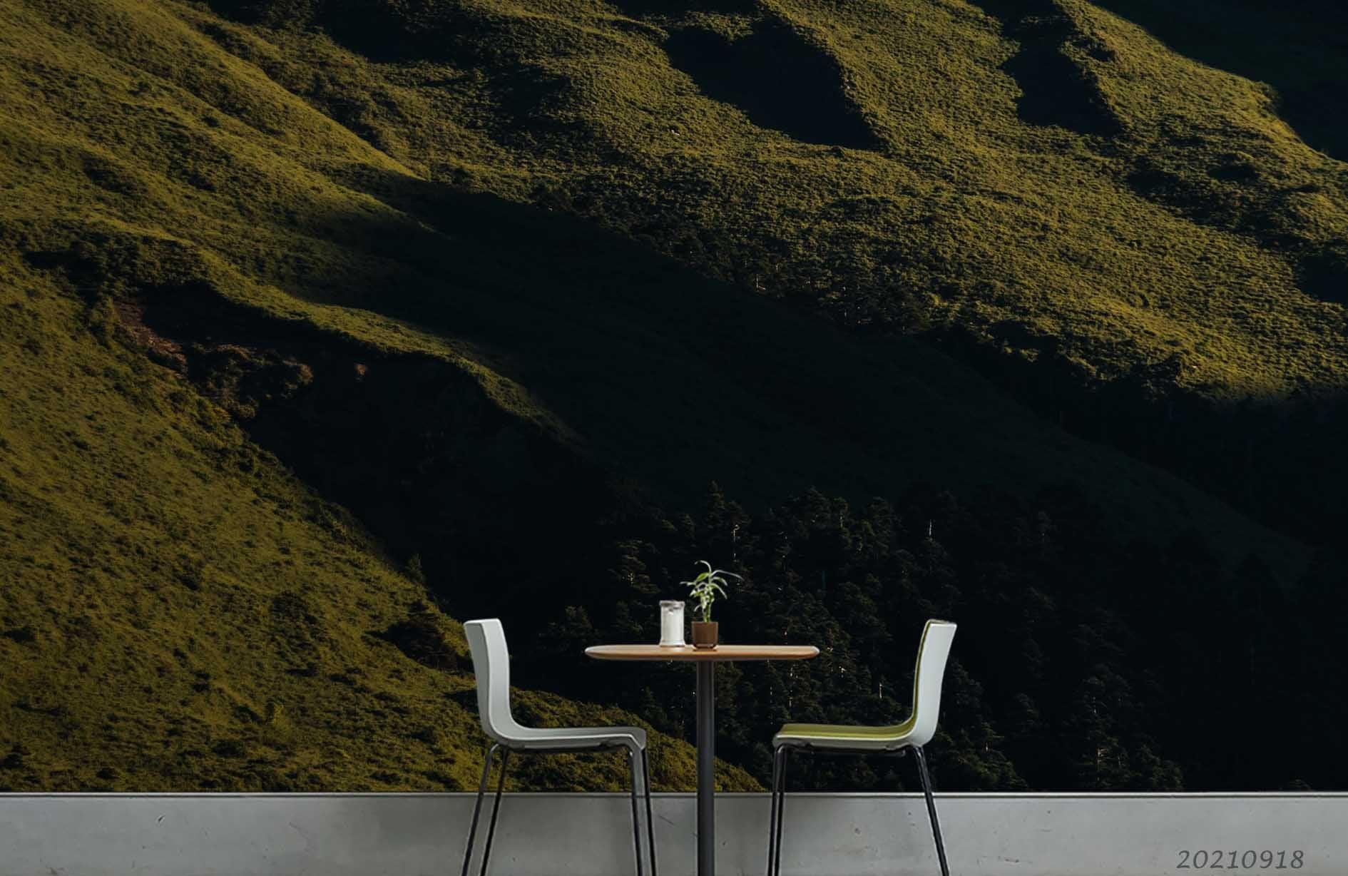 3D Landscape Green Mountains Wall Mural Wallpaper LQH 508- Jess Art Decoration