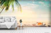 3D Sky Beach Palm Landscape Wall Mural Wallpaper LQH 199- Jess Art Decoration