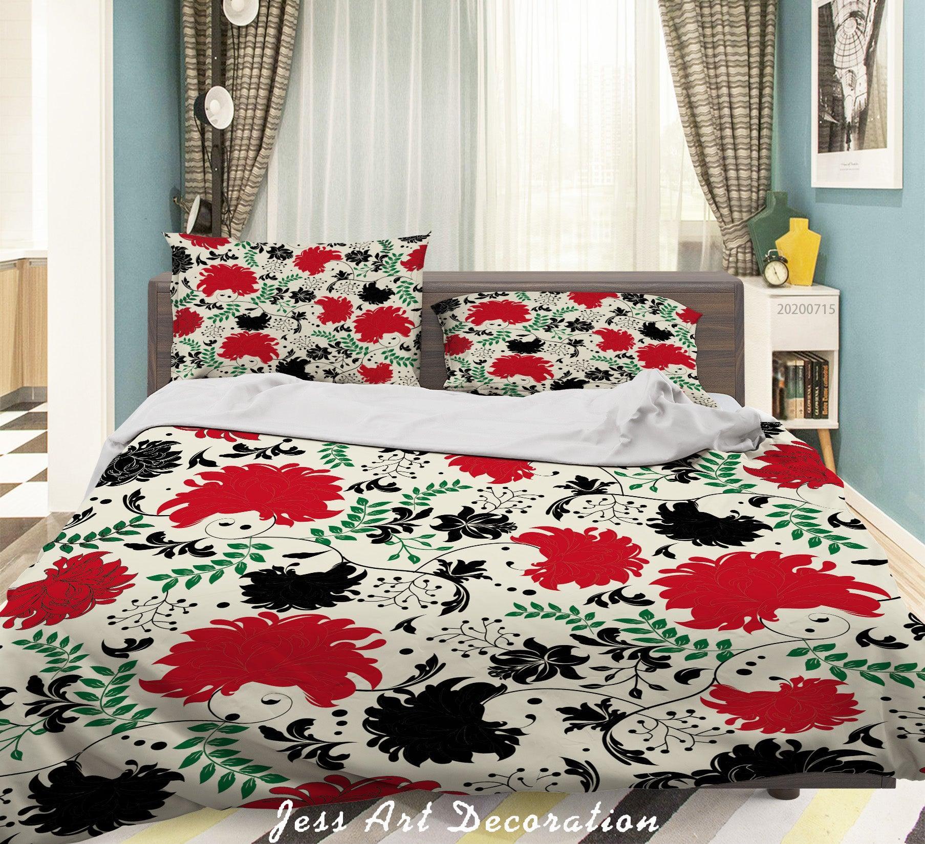 3D Colourful Butterfly Floral Plant Pattern Quilt Cover Set Bedding Set Duvet Cover Pillowcases WJ 3826- Jess Art Decoration