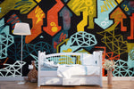 3D abstract colorful Wall Mural Wallpaper- Jess Art Decoration