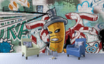 3D Cartoon Colourful Graffiti Art Symbol Wall Mural Wallpaper ZY D33- Jess Art Decoration