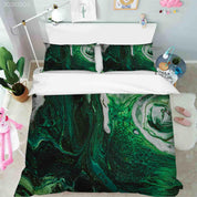 3D Abstract Green Marble Texture Quilt Cover Set Bedding Set Duvet Cover Pillowcases 60- Jess Art Decoration