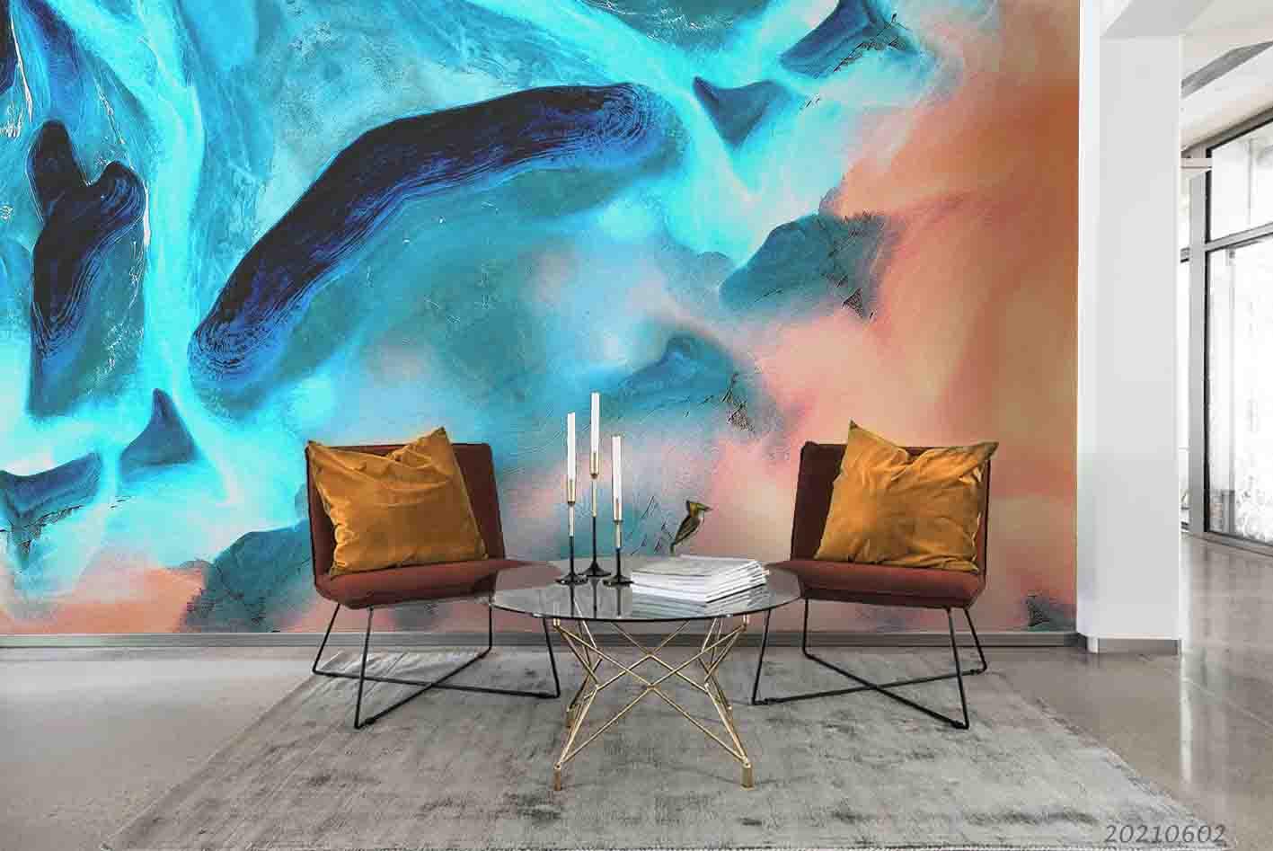 3D Abstract Hand-painted Beach Sea Reef  Wall Mural Wallpaper SWW897- Jess Art Decoration