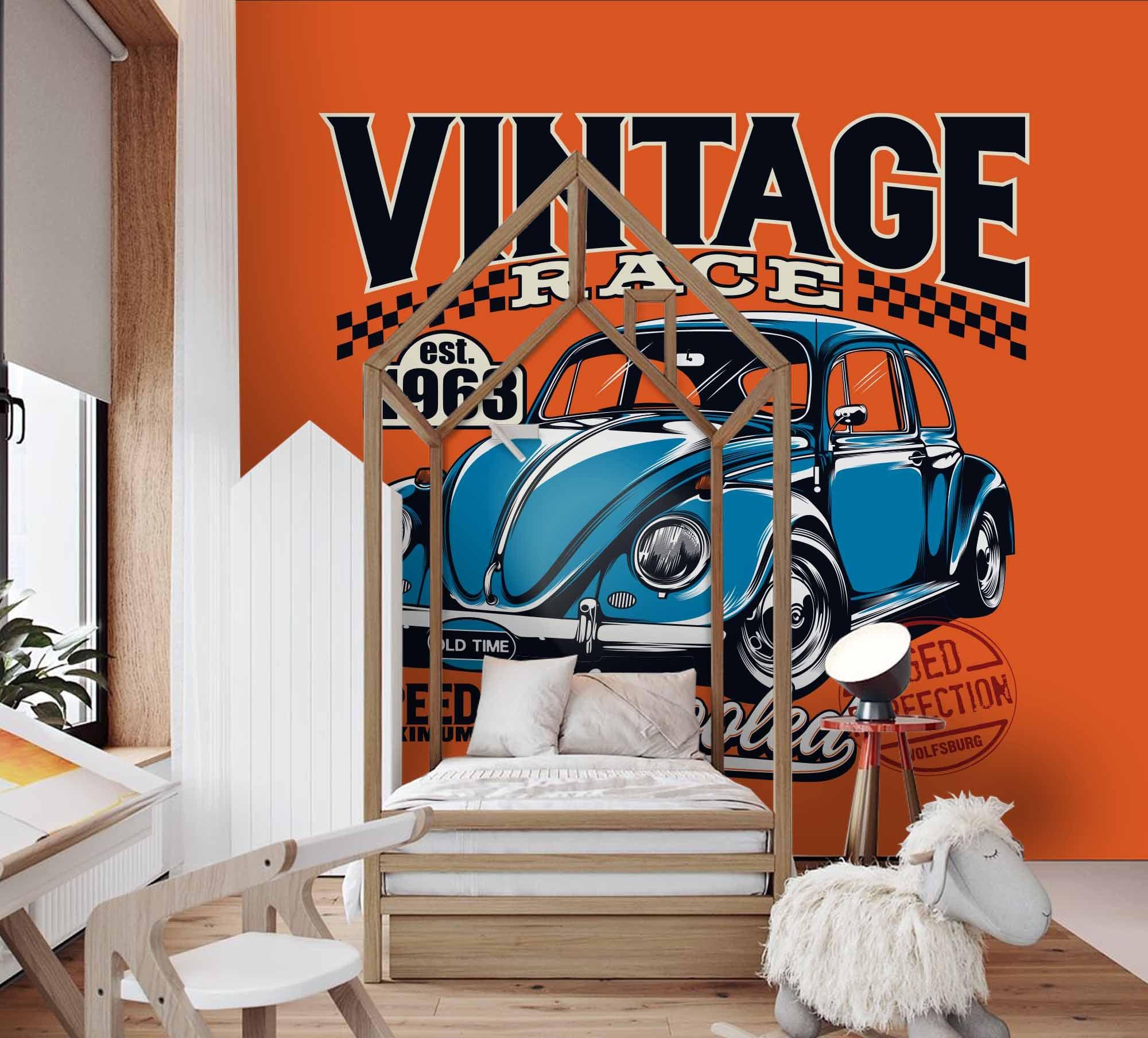 3D Vintage Car Wall Mural Wallpaper SF120- Jess Art Decoration