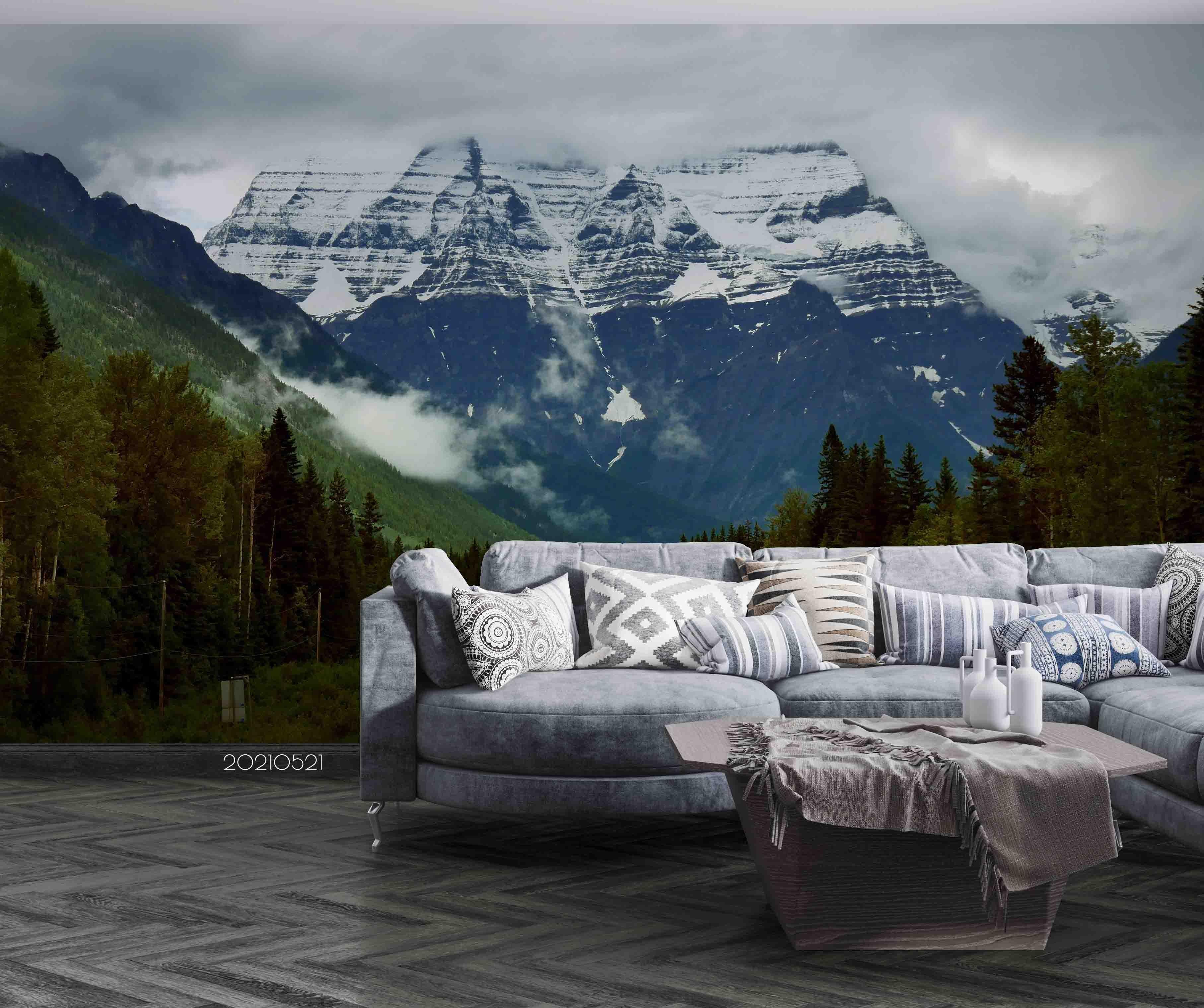 3D Mountain Forest Road Landscape Wall Mural Wallpaper LQH 263- Jess Art Decoration