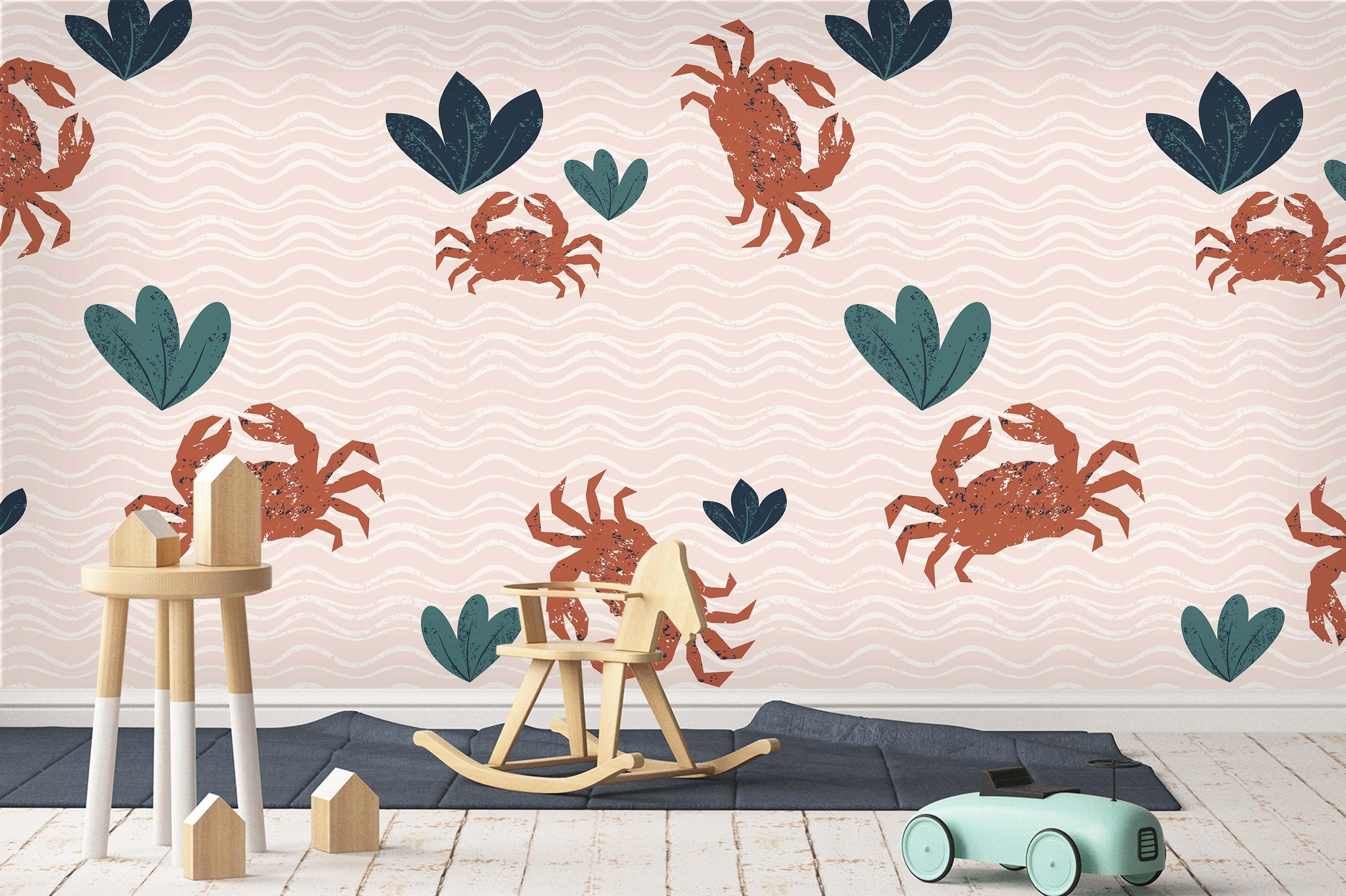 3D Crab Plants Wall Mural Wallpaper 01- Jess Art Decoration