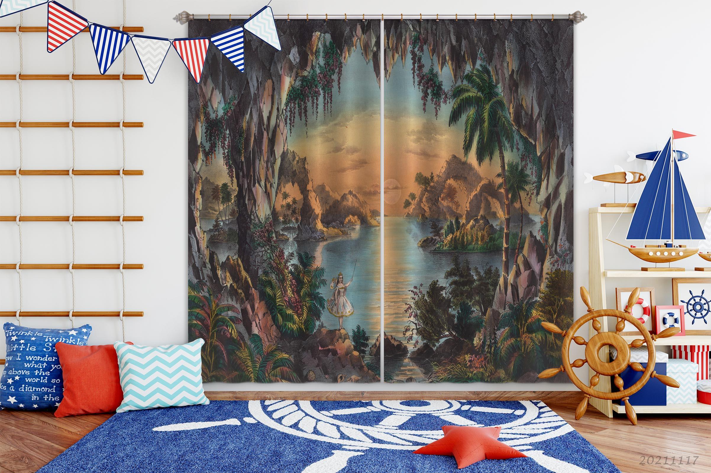 3D Landscape Oil Painting Curtains and Drapes LQH 20- Jess Art Decoration