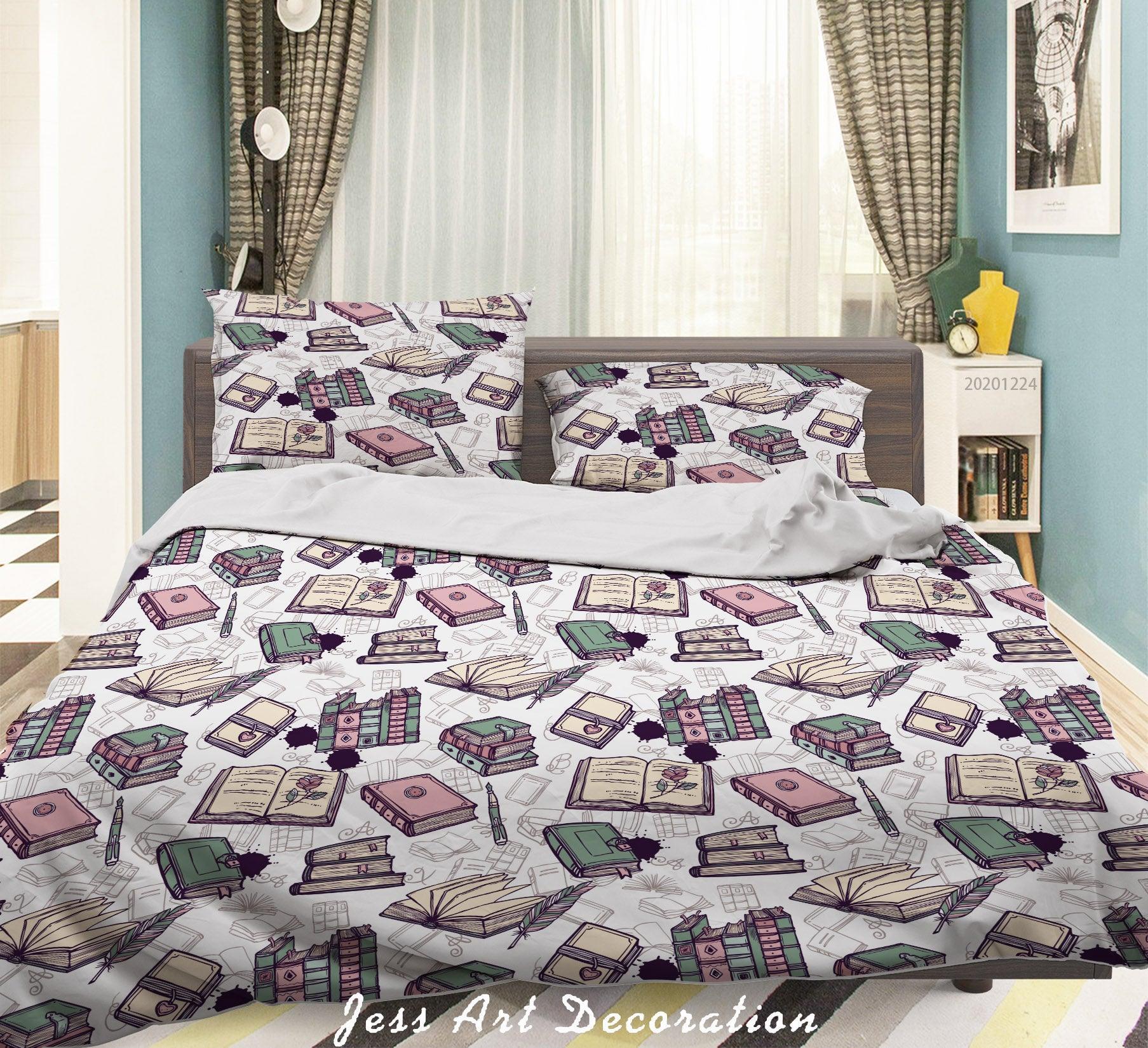 3D Hand Drawn Book Pen Quilt Cover Set Bedding Set Duvet Cover Pillowcases 22 LQH- Jess Art Decoration