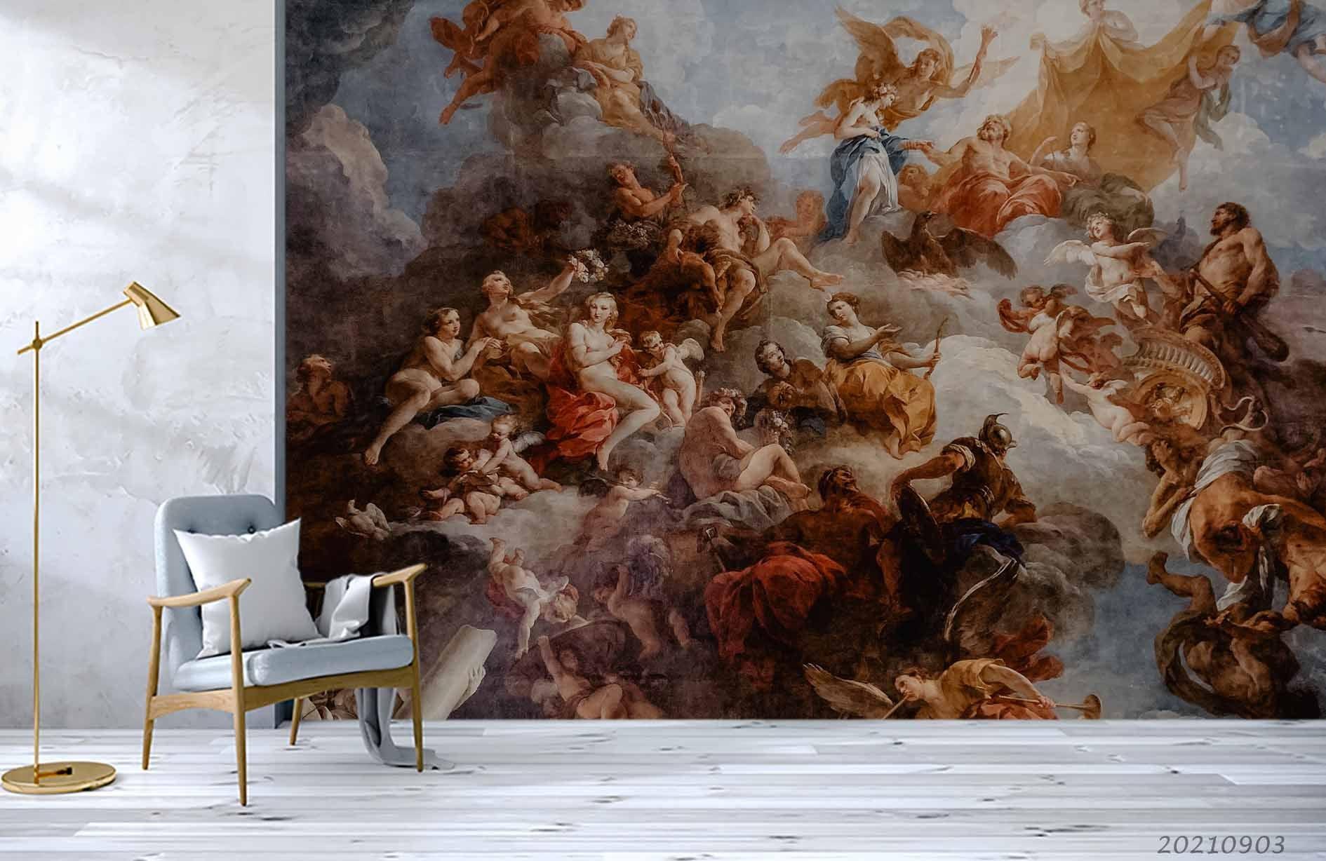 3D European Religious Angel Wall Mural Wallpaper LQH 93- Jess Art Decoration