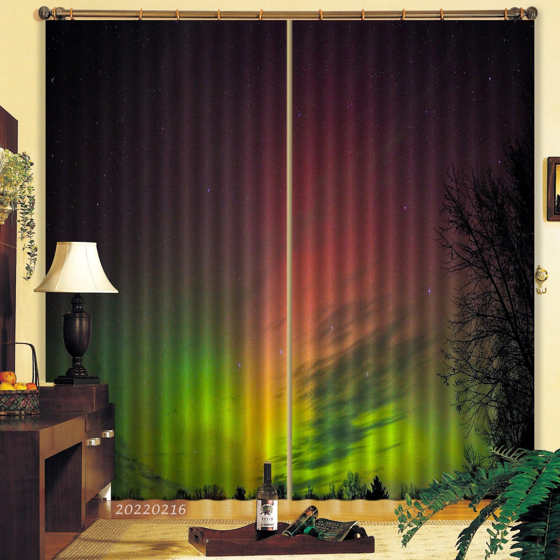 3D Woods Aurora Pattern Curtains and Drapes GD 2171- Jess Art Decoration
