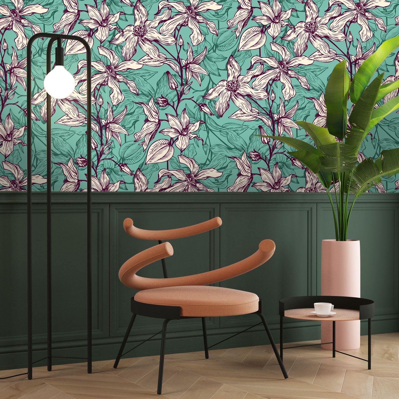 3D Green Flower Pattern Wall Mural Wallpaper 46- Jess Art Decoration