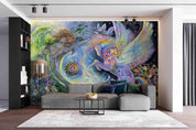 3D Winged Horse Fantasy colourful winged horse fantasy mural wall mural wallpaper for kids room - view 4