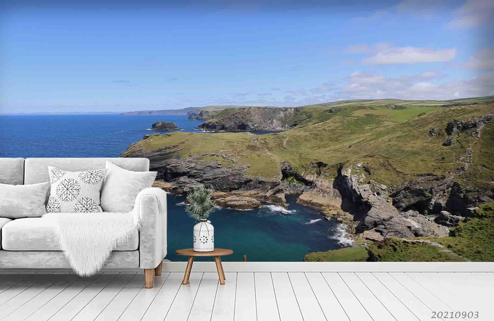 3D Sky Sea Coastline Landscape Wall Mural Wallpaper LQH 104- Jess Art Decoration