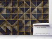 3D Abstract Gold Line Geometric Art Decoration Wall Mural Wallpaper 55 LQH- Jess Art Decoration