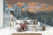 3D Rural Snow Scene Wooden House Wall Mural Wallpaper 69- Jess Art Decoration