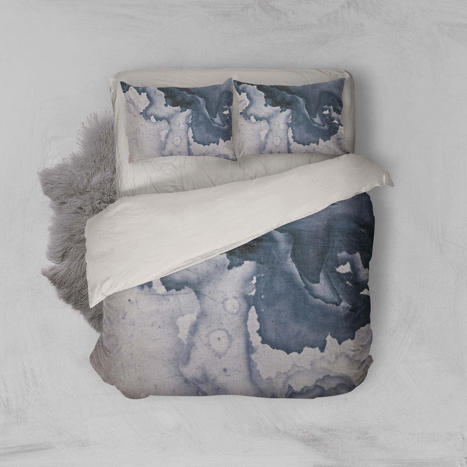3D Blue Watercolor Quilt Cover Set Bedding Set Pillowcases 10- Jess Art Decoration