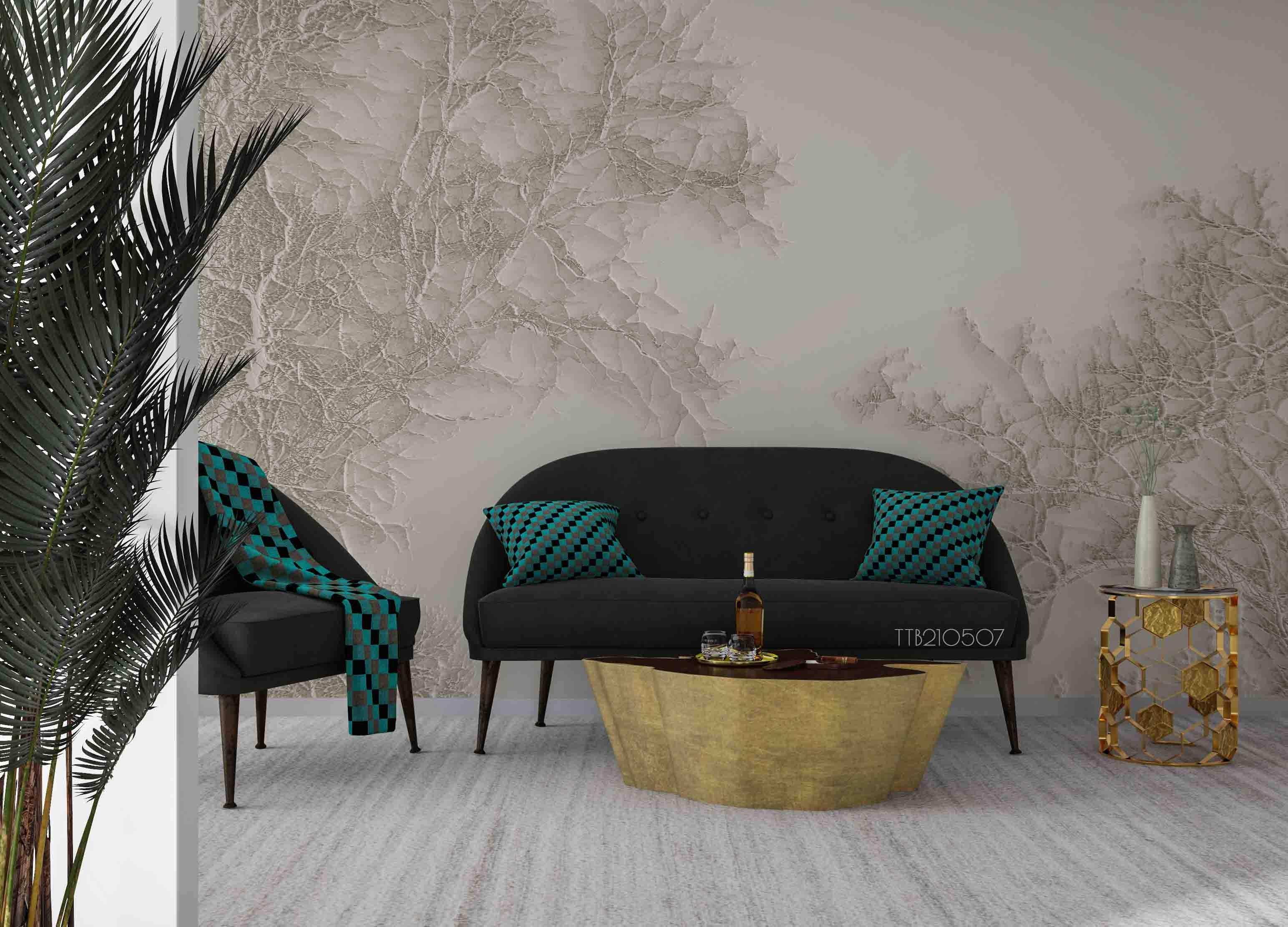 3D Soft Branch Texture soft neutral branch texture wall mural wallpaper for office - view 2