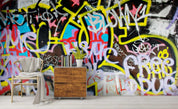 Abstract Graffiti Design 2 Wallpaper urban graffiti wall mural for teen room, studio or feature wall