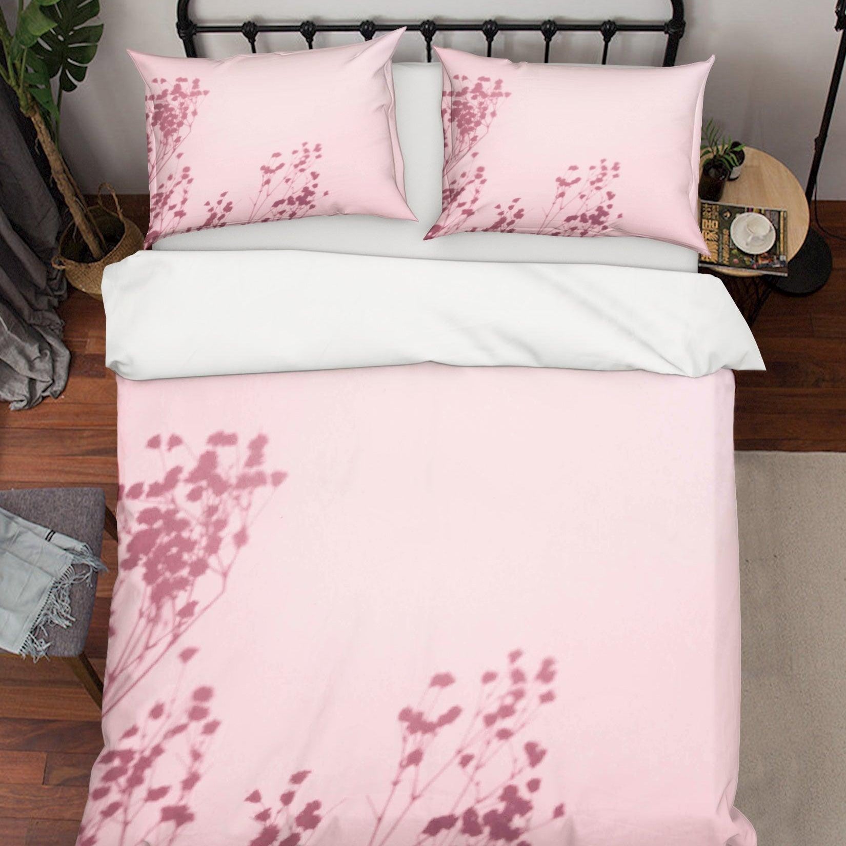 3D Pink Tree Shadow Quilt Cover Set Bedding Set Pillowcases 27- Jess Art Decoration
