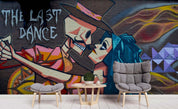 3D Dark Brick Wall Kerbside Graffiti Art Dance Wall Mural Wallpaper ZY D23- Jess Art Decoration
