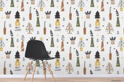 3D Hand Drawn Christmas Seamless Pattern Twigs Fir Tree Plant Wall Mural Wallpaper LXL- Jess Art Decoration