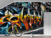 Graffiti Alphabet Orangutan Wallpaper typography graffiti wall mural for teen room or studio - view 2