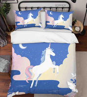 3D Night Sky Stars Unicorn Quilt Cover Set Bedding Set Duvet Cover Pillowcases 5 LQH- Jess Art Decoration