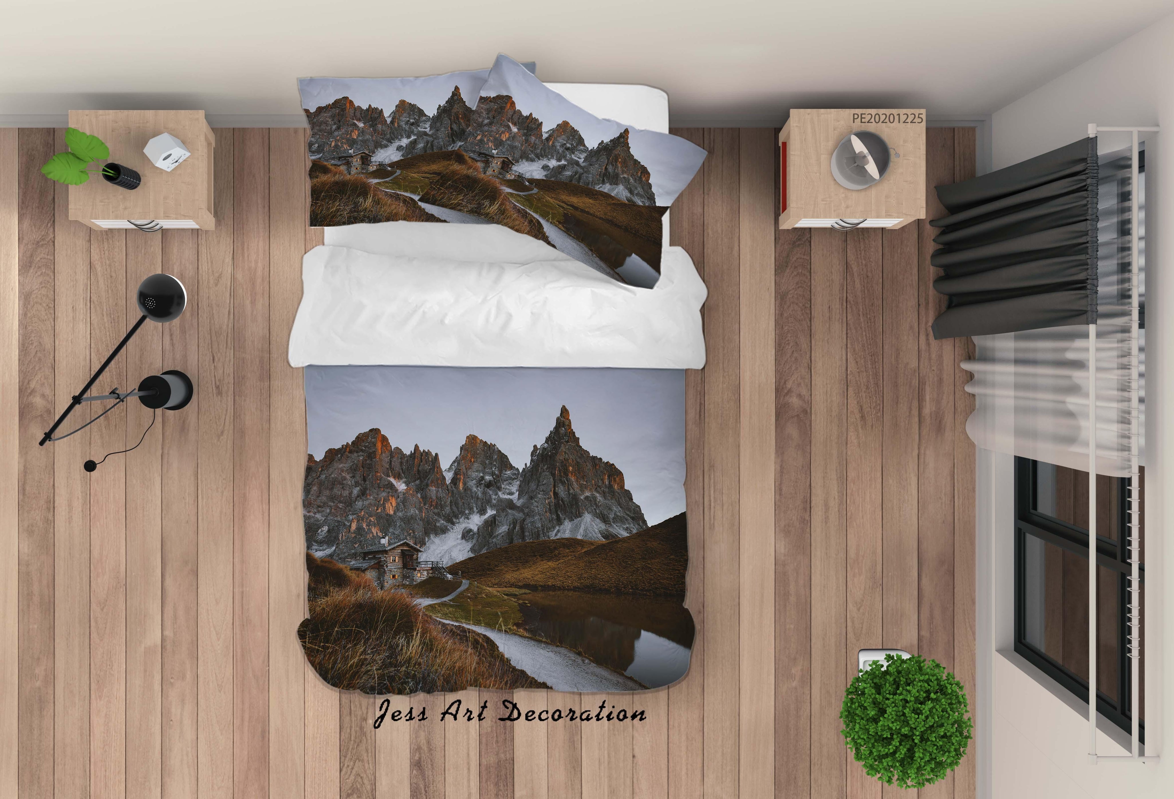 3D Sky Mountain House View Quilt Cover Set Bedding Set Duvet Cover Pillowcases 23- Jess Art Decoration