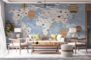 3D Cartoon World Map Wall Mural Wallpaper sww 131- Jess Art Decoration
