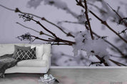 3D Winter Tree Brunch Snow Wall Mural Wallpaper SWW3830- Jess Art Decoration