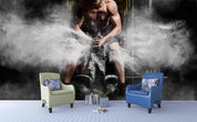 3D Sport Misty Strong Boxer Wall Mural Wallpaper ZY D44- Jess Art Decoration