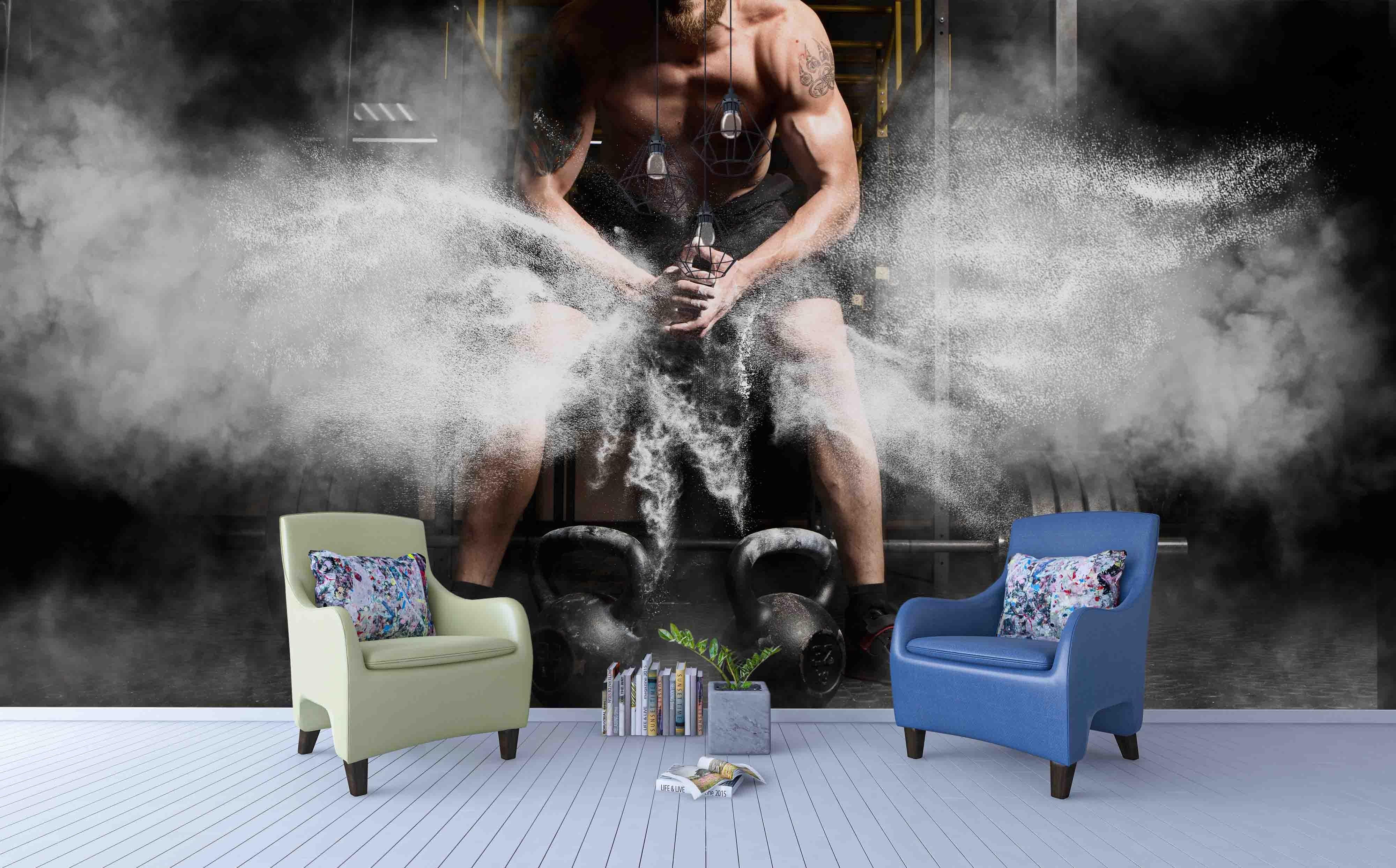 3D Sport Misty Strong Boxer Wall Mural Wallpaper ZY D44- Jess Art Decoration