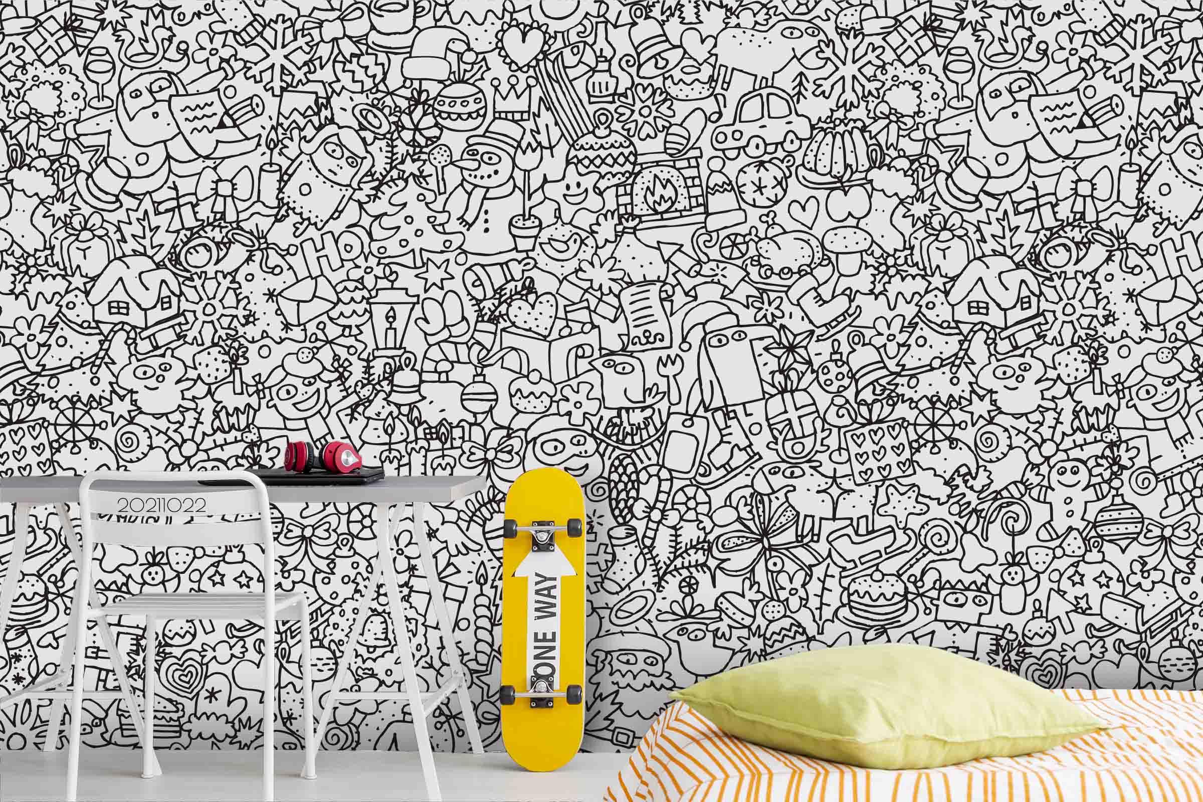 3D Abstract Cartoon Graffiti Wall Mural Wallpaper LQH 90- Jess Art Decoration