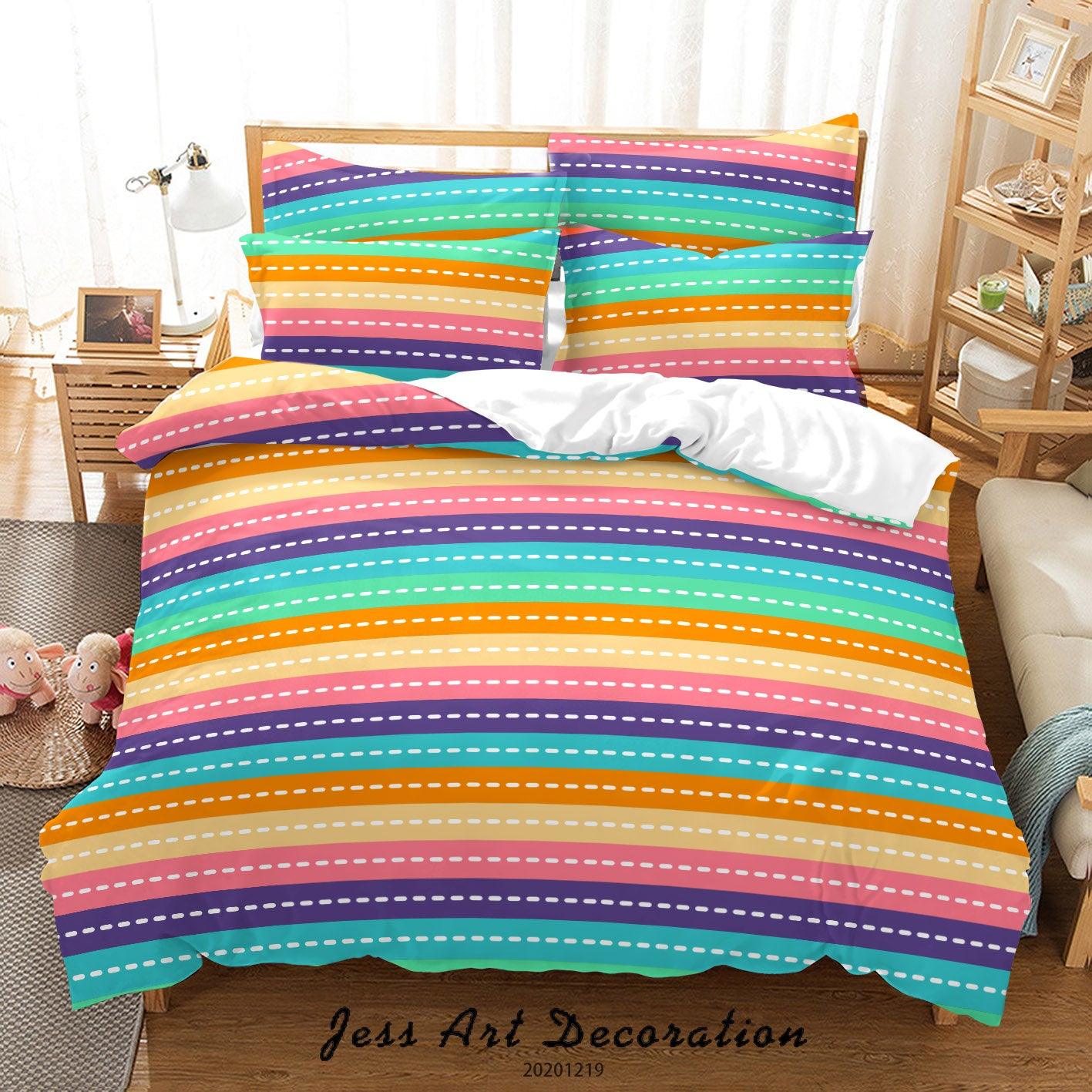 3D Abstract Colorful Geometric Pattern Quilt Cover Set Bedding Set Duvet Cover Pillowcases 33- Jess Art Decoration