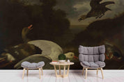 3D Realistic Oil Painting Swan Animal Wall Mural Wallpaper LXL 1642- Jess Art Decoration