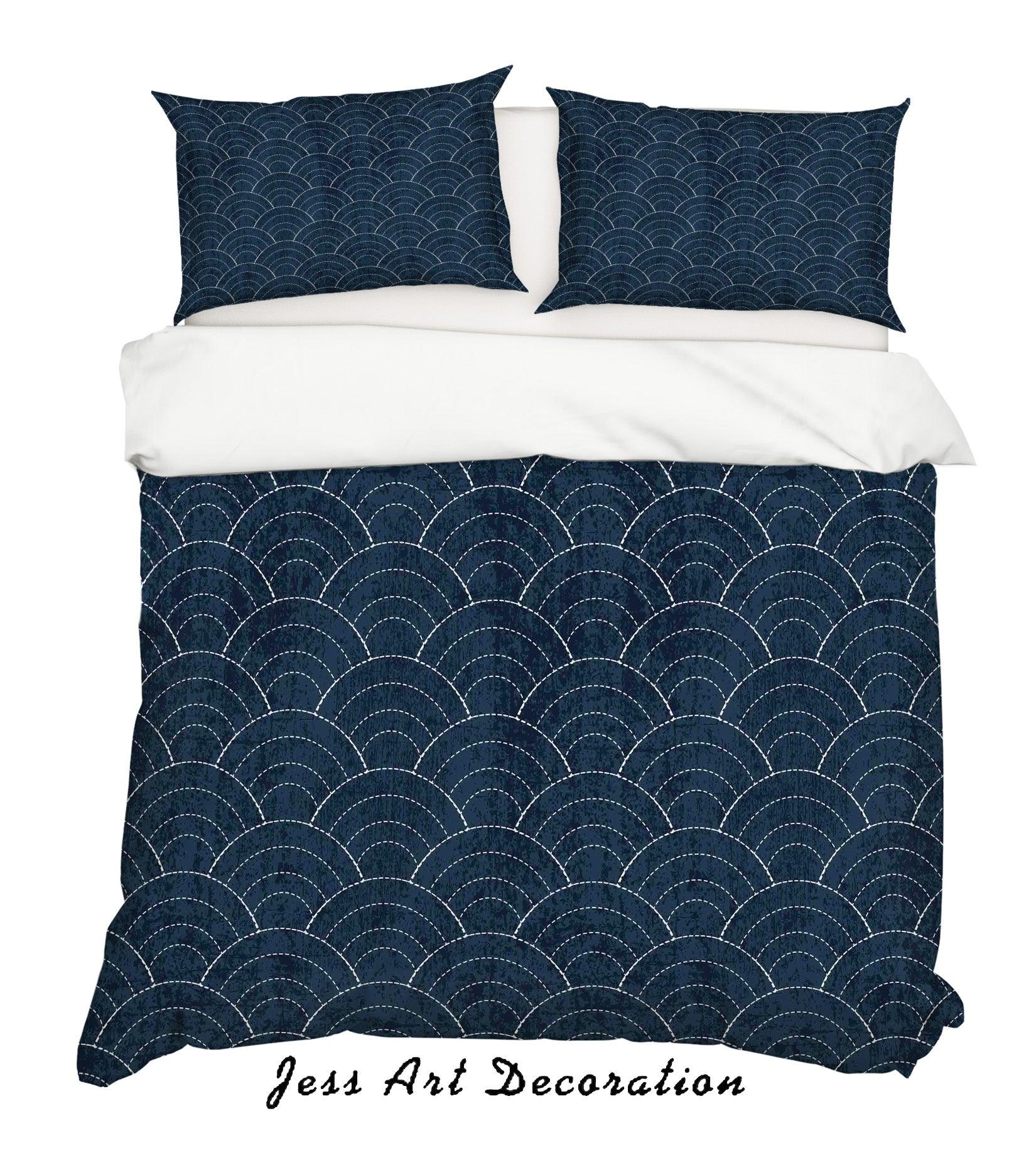 3D Dark Blue Geometry Quilt Cover Set Bedding Set Pillowcases 133- Jess Art Decoration