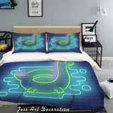 3D Green Dinosaur Pattern Quilt Cover Set Bedding Set Pillowcases 16- Jess Art Decoration