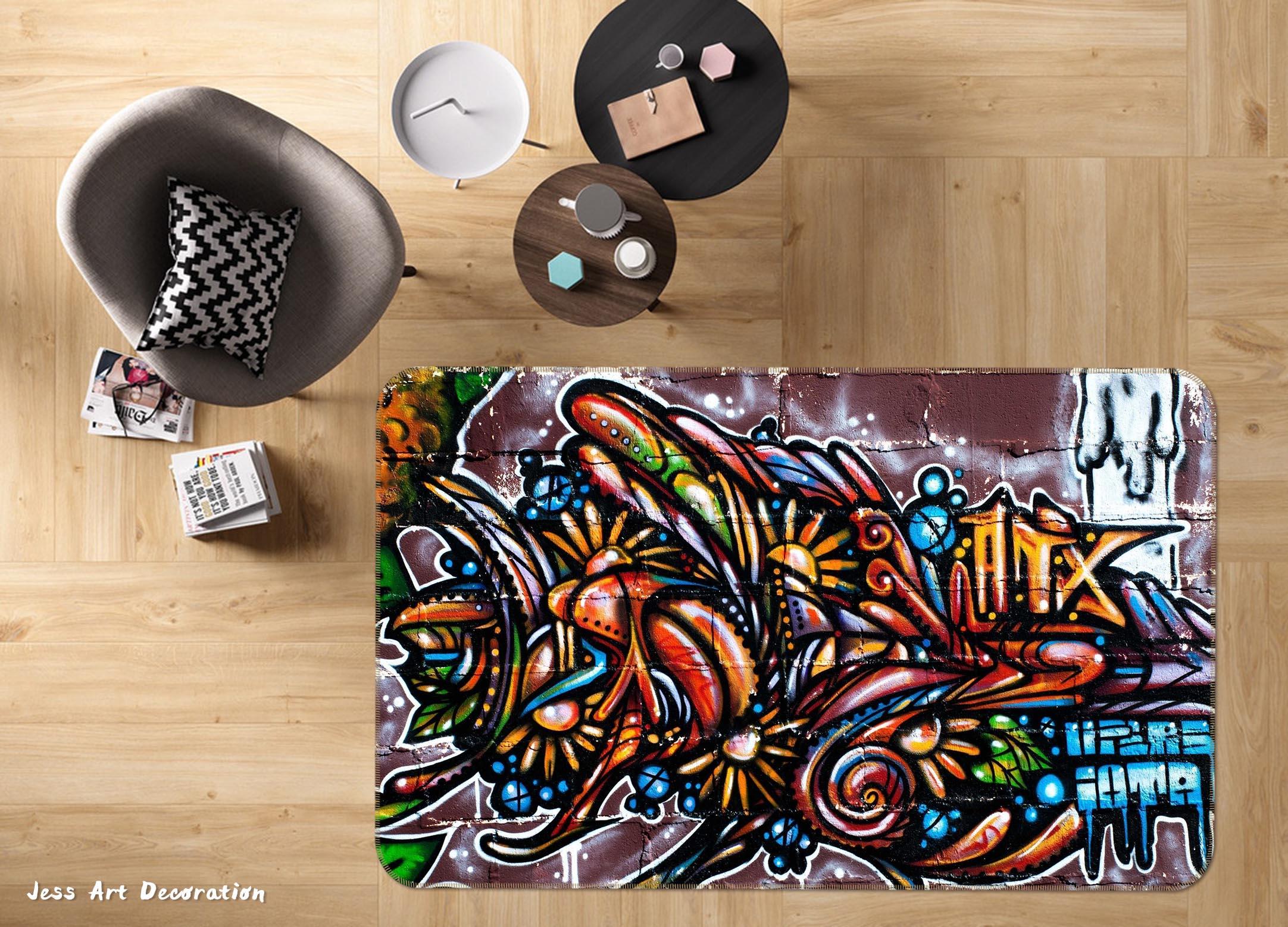 3D Abstract Art Graffiti Non-Slip Rug Mat A441 LQH- Jess Art Decoration