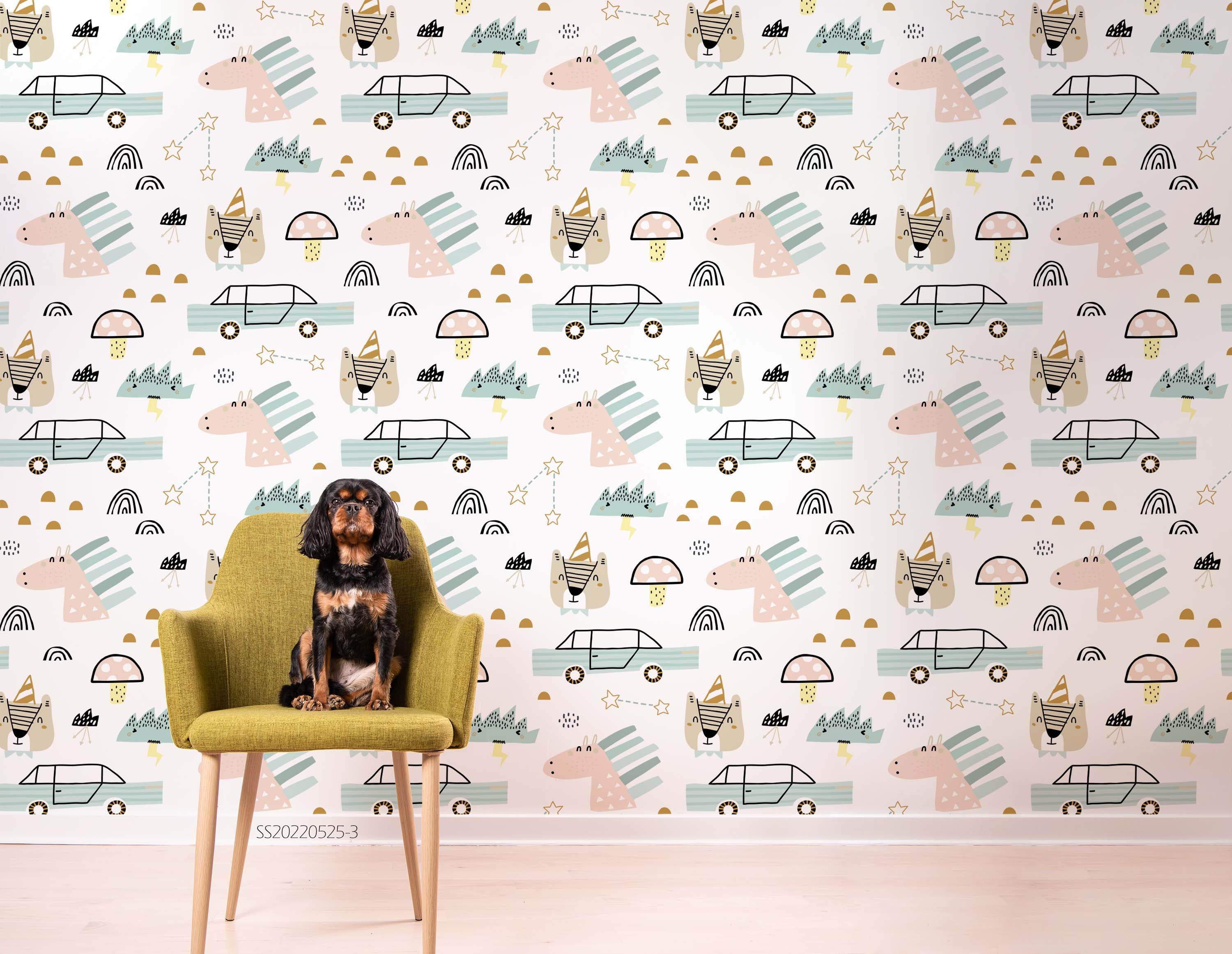 3D Cartoon Animal Avatar Car Wall Mural Wallpaper GD 243- Jess Art Decoration