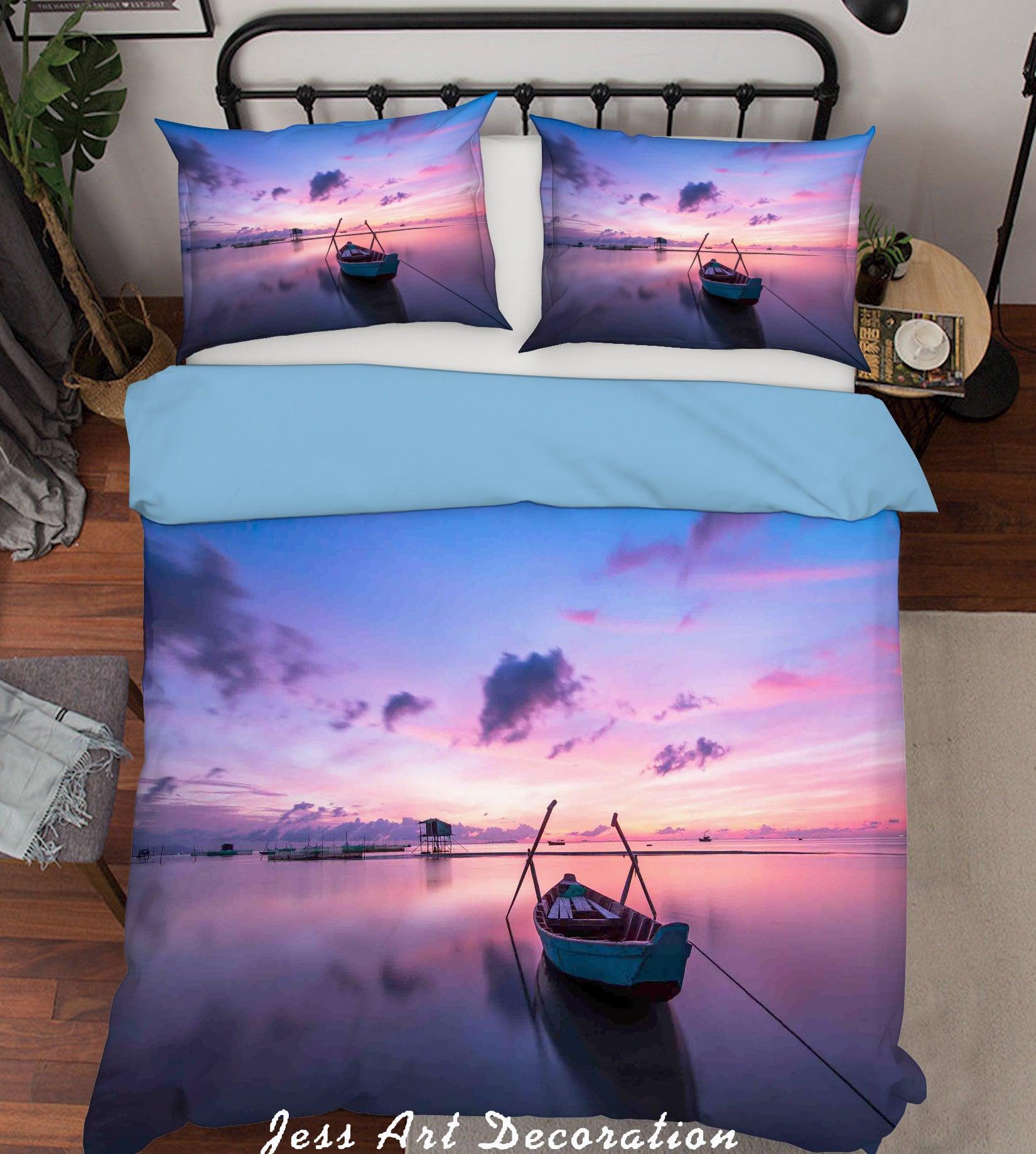 3D  Seaside Sunset Scenery Quilt Cover Set Bedding Set Pillowcases  73- Jess Art Decoration